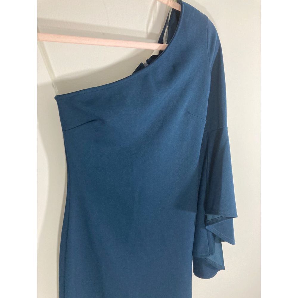 NWT Meet Me In The City Bell Sleeve Teal Blue Blush Dress - Picture 2 of 7